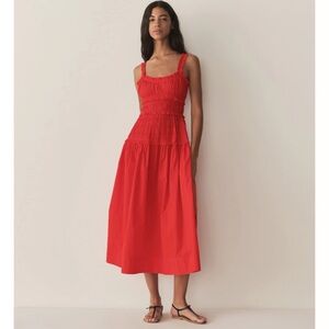 Doen Marianne Red Smocked Dress